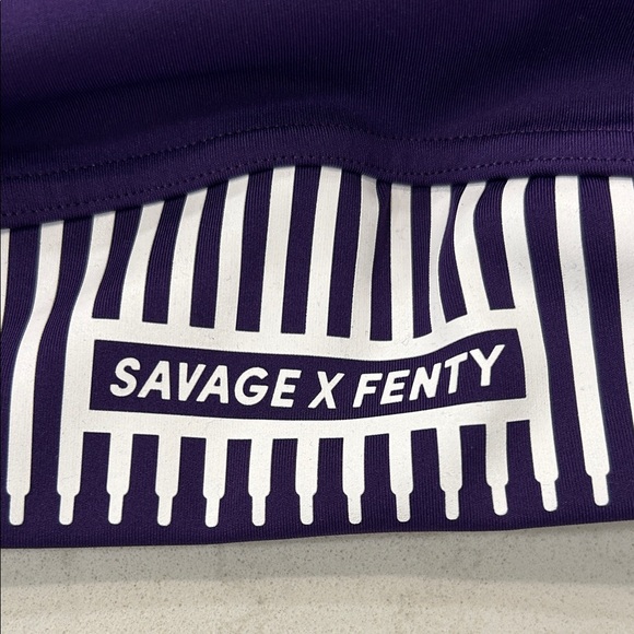 Savage X Fenty Xccentuate Medium-Impact Longline Deep Purple Activewear Bra L - Picture 7 of 11